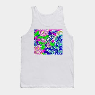 Abstract chinoiserie with pink peonies Tank Top